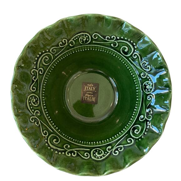 (4)  Maioliche Jessica Made in Italy Salad Bowls 7" Christmas Holiday Green - Picture 1 of 16